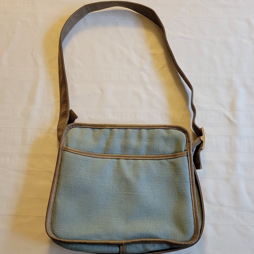 Vintage Mary Ann Rosenfeld Women's Blue and Brown Handbag Purse - Picture 6 of 14